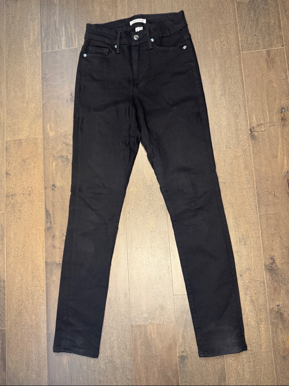 Good American Good Legs Black Coated Skinny Jeans Women’s 4/27 GAGL403